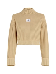 Calvin Klein Jeans Washed Monologo Natural Sweater - Image 4 of 6