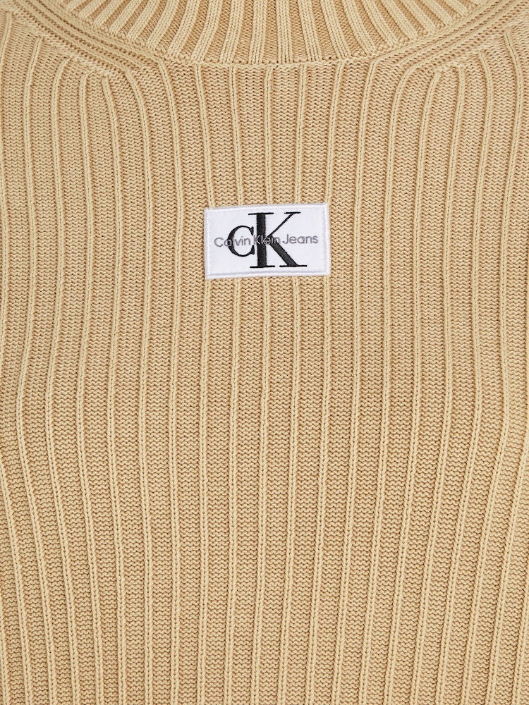 Calvin Klein Jeans Washed Monologo Natural Sweater - Image 6 of 6