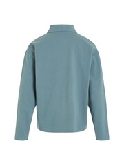 Синяя рубашка поло из пике с длинными рукавами Calvin Klein Jeans - Изображение 2 из 3