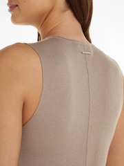 Calvin Klein Brown Fine Wool Shift Dress - Image 3 of 5