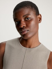 Calvin Klein Brown Fine Wool Shift Dress - Image 4 of 5