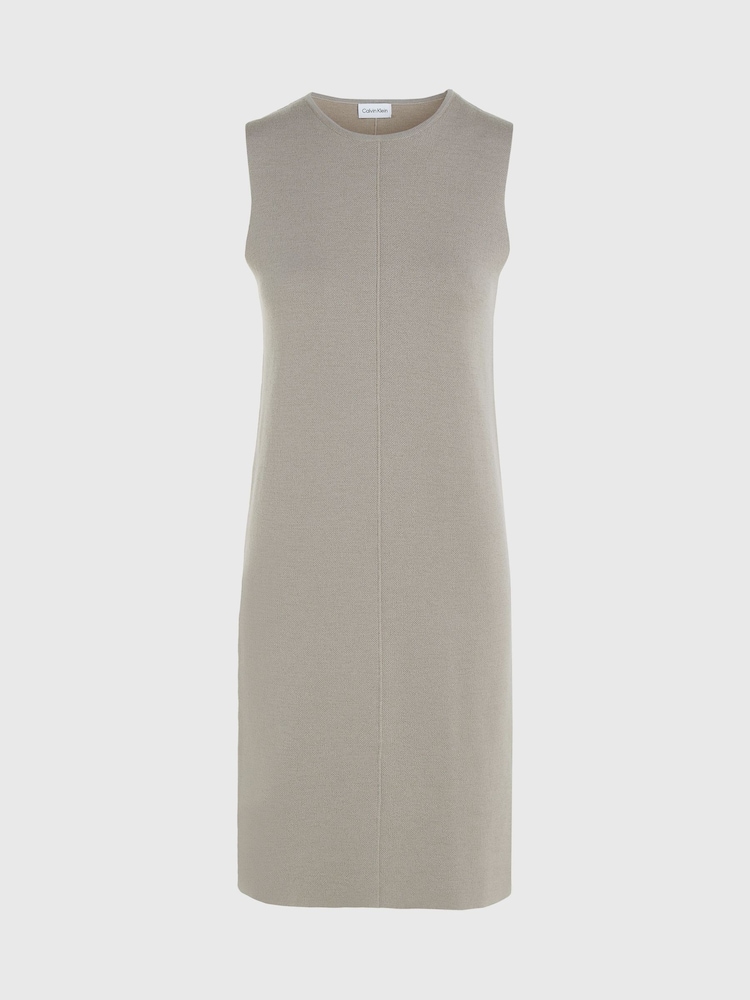 Calvin Klein Brown Fine Wool Shift Dress - Image 5 of 5 Calvin Klein Brown Fine Wool Shift Dress - Image 5 of 5