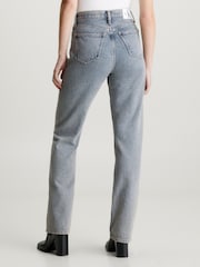 Calvin Klein Jeans Grey High Rise Straight 100% Cotton Jeans - Image 2 of 5