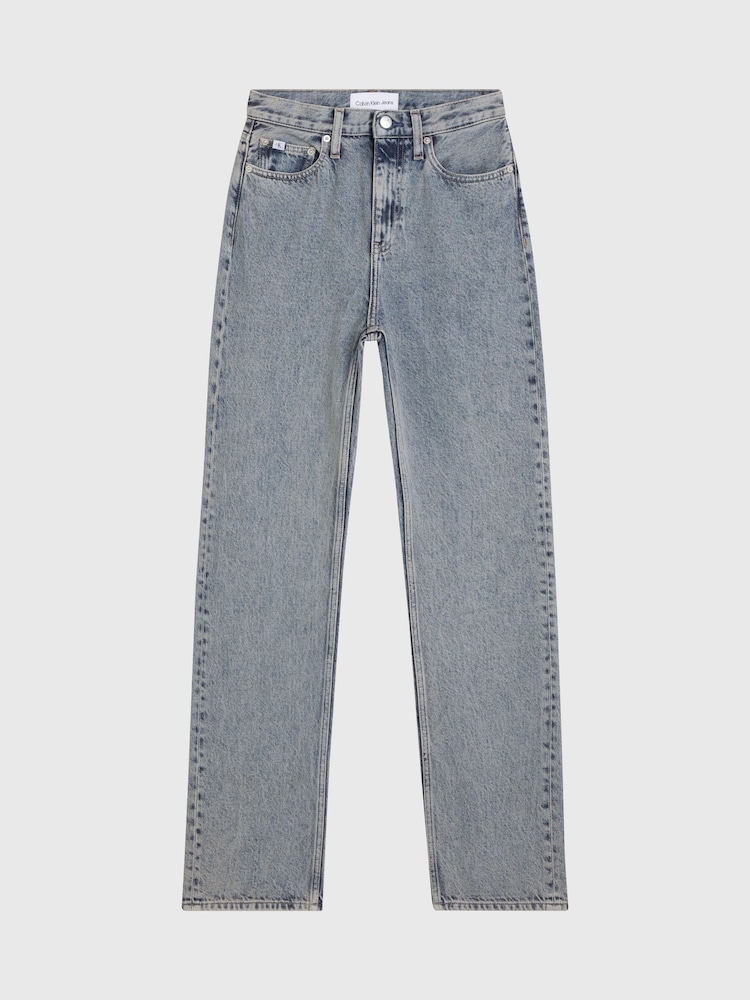 Calvin Klein Jeans Grey High Rise Straight 100% Cotton Jeans - Image 5 of 5 Calvin Klein Jeans Grey High Rise Straight 100% Cotton Jeans - Image 5 of 5