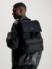 Calvin Klein Black Elevated Flap Backpack - Image 1 of 5