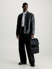 Calvin Klein Black Elevated Flap Backpack - Image 2 of 5