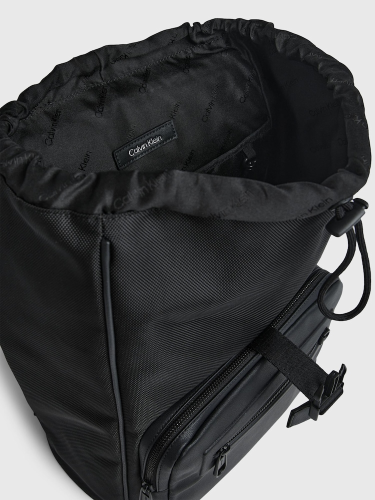 Calvin Klein Black Elevated Flap Backpack - Image 5 of 5