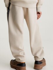 Calvin Klein Jeans Pique Interock Cream Joggers - Image 2 of 5