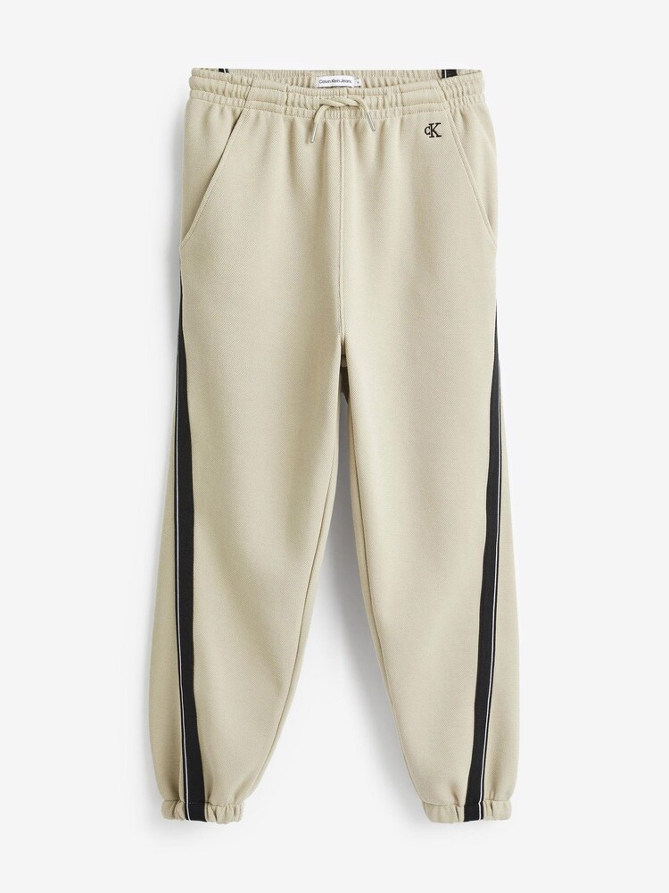 Calvin Klein Jeans Pique Interock Cream Joggers - Image 5 of 5 Calvin Klein Jeans Pique Interock Cream Joggers - Image 5 of 5