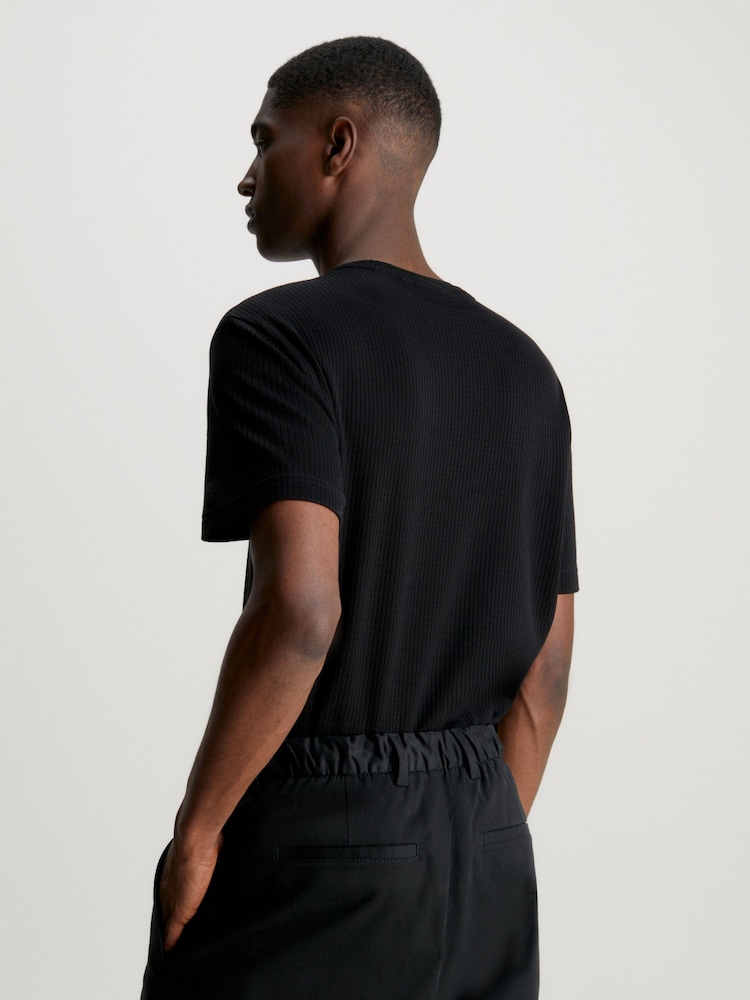 Calvin Klein Black 100% Cotton Waffle T-Shirt - Image 2 of 5