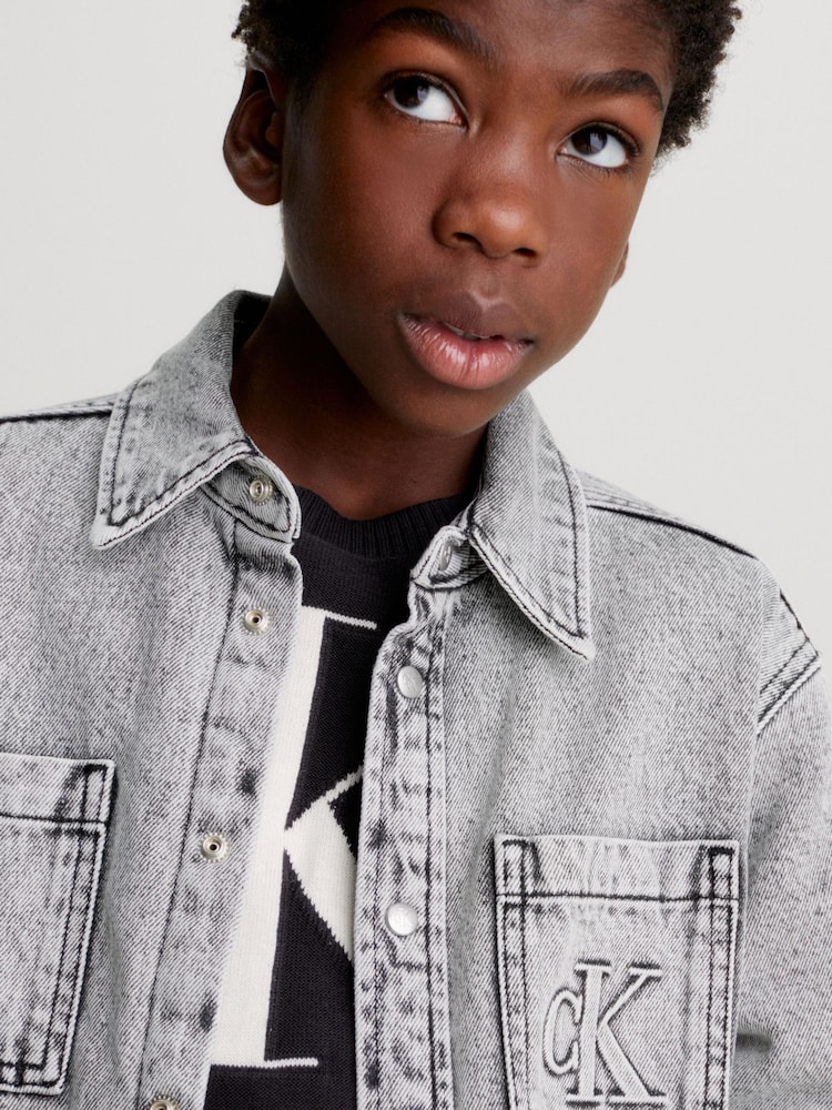 Calvin Klein Jeans Grey Padded Overshirt - Image 2 of 4