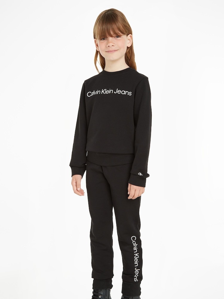 Calvin Klein Jeans Kids Logo 100% Cotton Black Sweat Set - Изображение 1 из 4 Calvin Klein Jeans Kids Logo 100% Cotton Black Sweat Set - Изображение 1 из 4