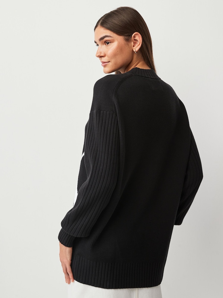 Calvin Klein Jeans Black Blown Up Logo Sweater - Image 2 of 4
