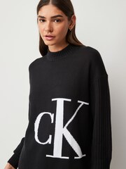 Calvin Klein Jeans Black Blown Up Logo Sweater - Image 3 of 4
