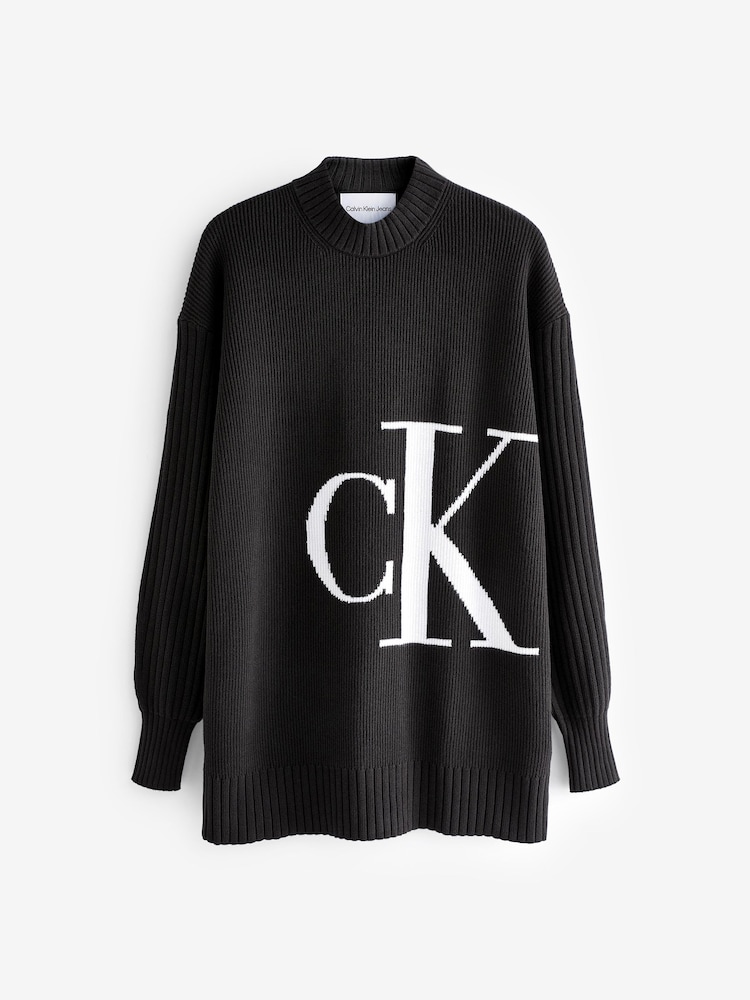 Calvin Klein Jeans Black Blown Up Logo Sweater - Image 4 of 4 Calvin Klein Jeans Black Blown Up Logo Sweater - Image 4 of 4