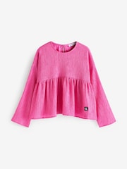 Calvin Klein Jeans Pink Crinkle Long Sleeve Top - Image 4 of 5