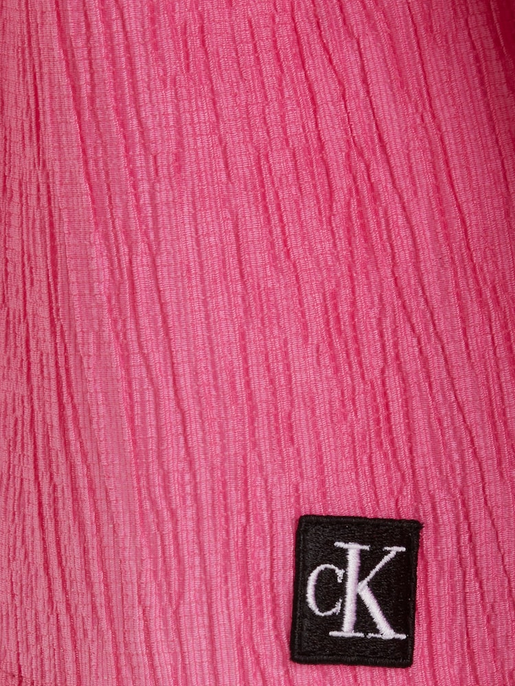 Calvin Klein Jeans Pink Crinkle Long Sleeve Top - Image 5 of 5 Calvin Klein Jeans Pink Crinkle Long Sleeve Top - Image 5 of 5