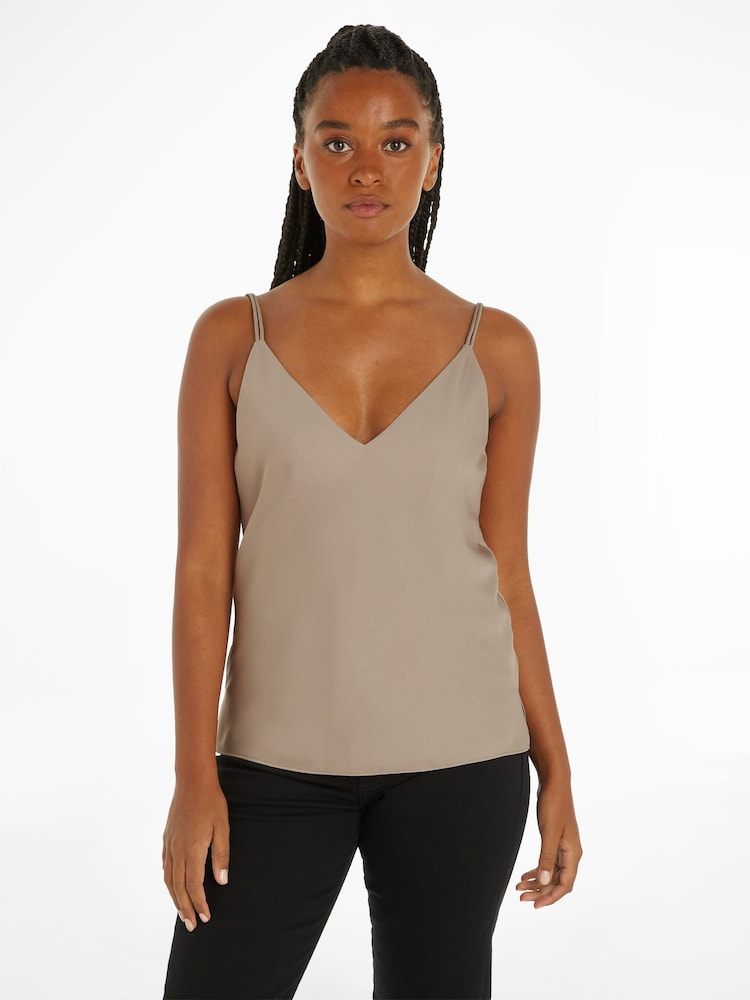 Calvin Klein Grey Recycled Cami Top - Image 1 of 6 Calvin Klein Grey Recycled Cami Top - Image 1 of 6
