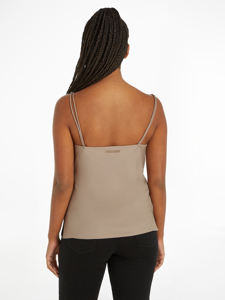 Calvin Klein Grey Recycled Cami Top - Image 2 of 6 Calvin Klein Grey Recycled Cami Top - Image 2 of 6