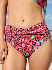 Love & Roses Red Animal High Waisted Bikini Bottom - Image 1 of 4