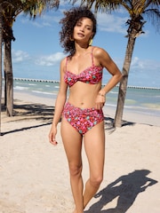 Love & Roses Red Animal High Waisted Bikini Bottom - Image 4 of 4