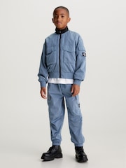 Calvin Klein Jeans Blue Structured Bomber Jacket - Image 1 of 4