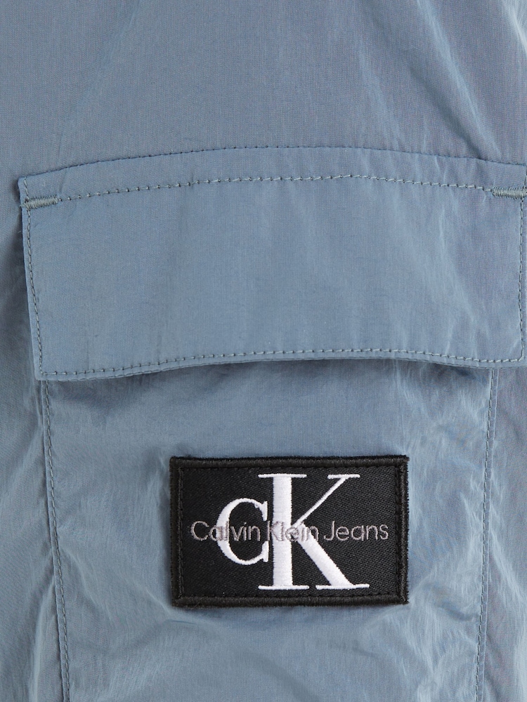 Calvin Klein Jeans Blue Structured Bomber Jacket - Image 4 of 4 Calvin Klein Jeans Blue Structured Bomber Jacket - Image 4 of 4