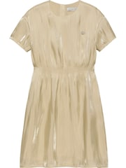 Calvin Klein Jeans Gold Festive Metallic Pleated Dress - Image 1 of 2