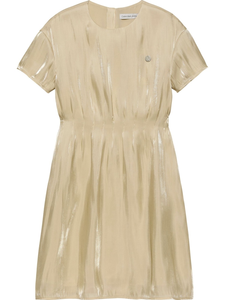 Calvin Klein Jeans Gold Festive Metallic Pleated Dress - Image 1 of 2