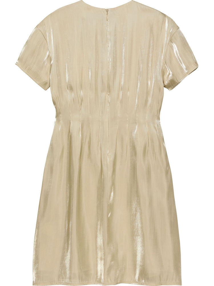 Calvin Klein Jeans Gold Festive Metallic Pleated Dress - Image 2 of 2