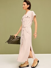 Neutrale Farbe - Zweckmäßiges Midikleid - Bild 1 von 6