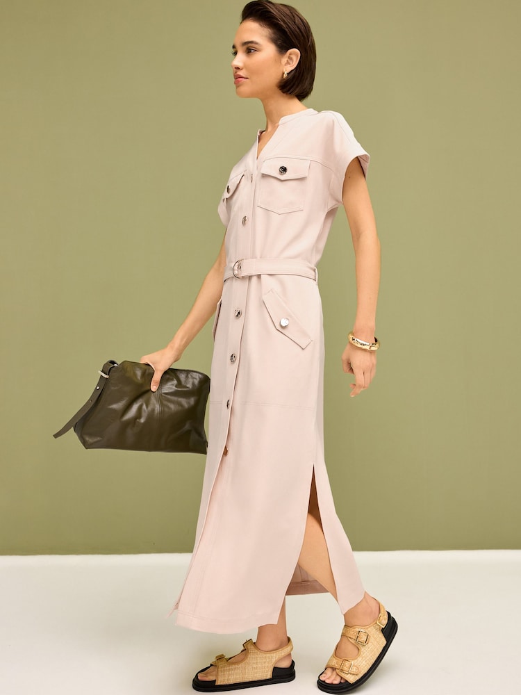 Neutrale Farbe - Zweckmäßiges Midikleid - Bild 1 von 6