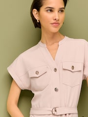 Neutrale Farbe - Zweckmäßiges Midikleid - Bild 4 von 6