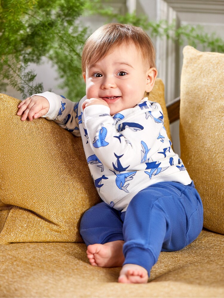 JoJo Maman Bébé 2-Piece Shark Sweatshirt & Joggers Set - Imagem 1 de 6