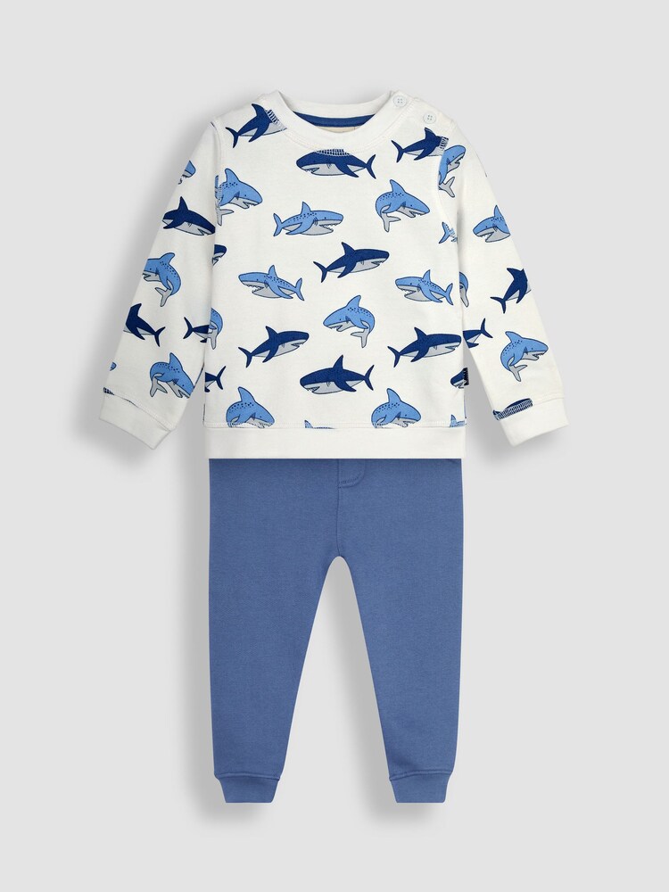JoJo Maman Bébé 2-Piece Shark Sweatshirt & Joggers Set - Imagem 2 de 6