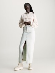 Calvin Klein Jeans Cream Monologo Cropped Hoodie - Image 5 of 6
