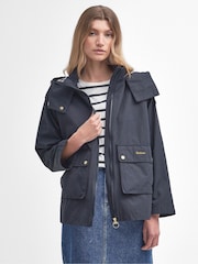 Barbour® Navy Perez Showerproof Hooded Jacket - Image 1 of 9