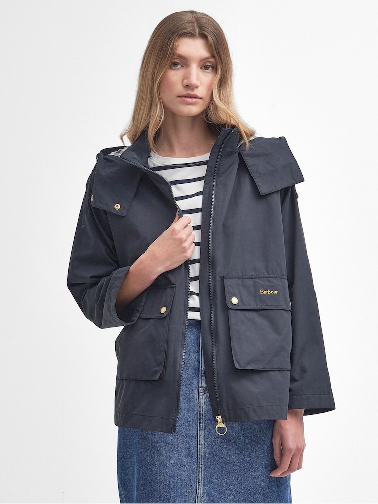 Barbour® Navy Perez Showerproof Hooded Jacket - Image 1 of 9