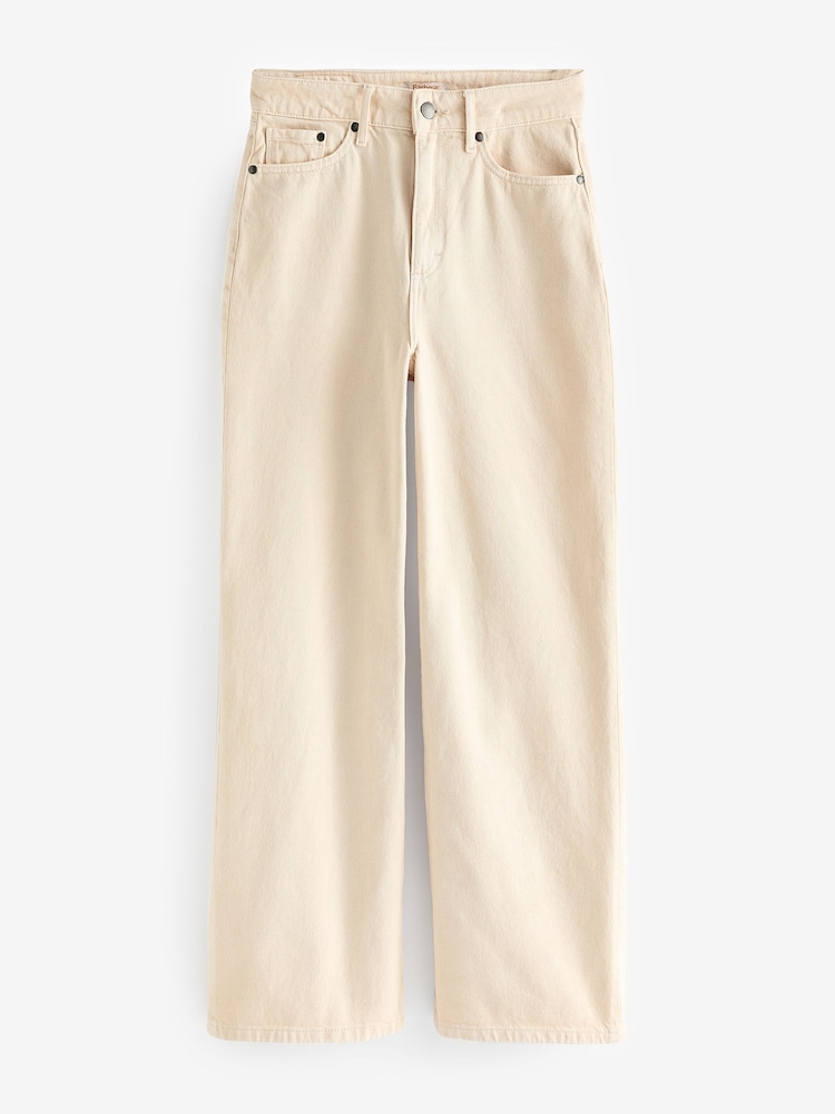 Barbour® Ecru White Maisie Wide Leg 100% Cotton Jeans - Image 5 of 5