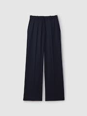 Reiss Navy Harley Wool Blend Wide Leg Suit Trousers - Image 2 of 6