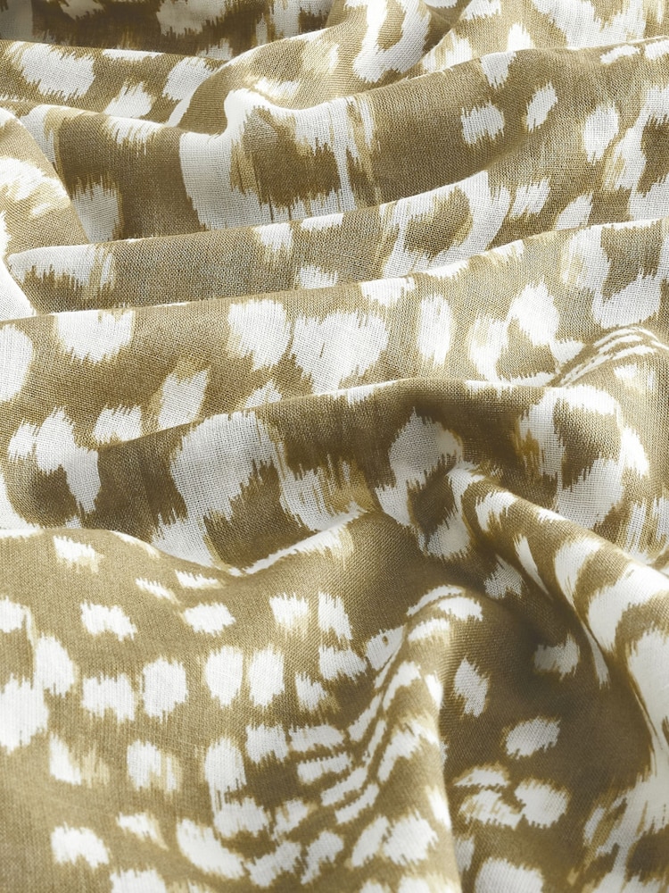 Khaki Green Animal 100% Cotton Beach Shirt Cover-Up - Image 7 of 7