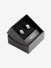 Silver Diamante Skull Cufflinks - Image 1 of 4