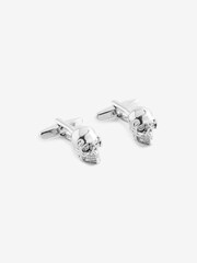 Silver Diamante Skull Cufflinks - Image 2 of 4