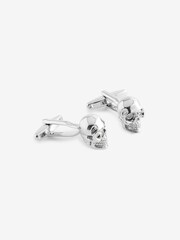 Silver Diamante Skull Cufflinks - Image 3 of 4