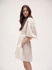 Barbour® Beige Ella Stripe Cotton Linen Blend Dress - Image 8 of 13