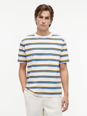 Tommy Hilfiger Cream Mixed Stripe Relaxed Jersey T-Shirt - Image 1 of 5