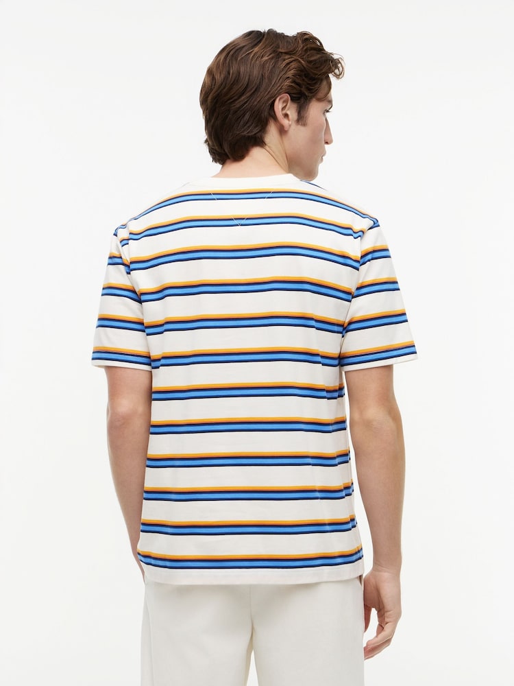 Tommy Hilfiger Cream Mixed Stripe Relaxed Jersey T-Shirt - Image 2 of 5