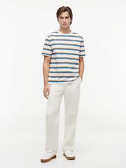 Tommy Hilfiger Cream Mixed Stripe Relaxed Jersey T-Shirt - Image 3 of 5