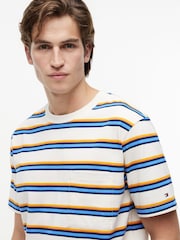 Tommy Hilfiger Cream Mixed Stripe Relaxed Jersey T-Shirt - Image 4 of 5