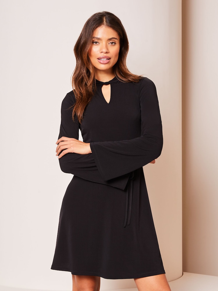 black long sleeve keyhole dress Mocked Neck Keyhole Dress – CynthiaMarie Boutique Market